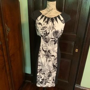 ❤️ KAREN MILLEN black and white cotton dress Size 8